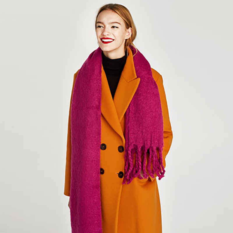 Der neue verdickte warme Mohair-Schal der Z-Familie für Damenschals, Kaschmirimitat, dicker Herbst- und Winterbart, solide_voghion.com