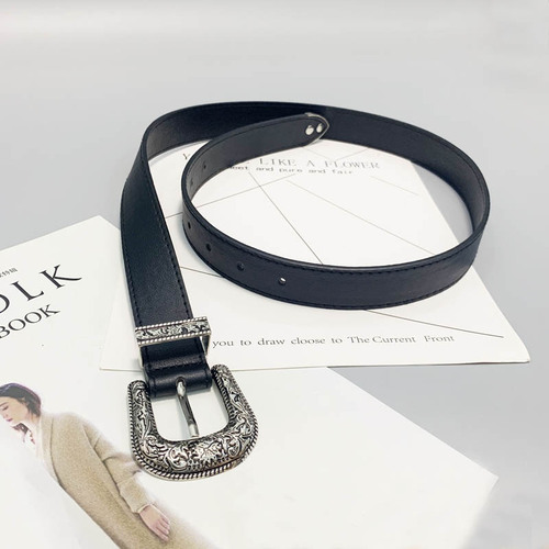 2020 New Retro Women's Belt European and American Personality Leather Belt Soft Simple Versatile Pin buckle Wide Belt Jeans