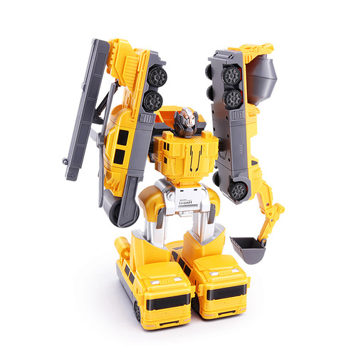 Children's Transformable Engineering Car Baby Brain-Developing Magnetic Blocks Robot Boy Baby Assembly Car Toy Gift