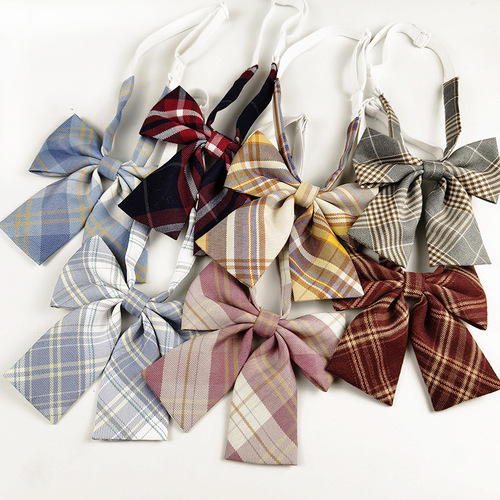 Collar Plaid Stripe JK Bow Tie Gentle Hoshino Raspberry Bow Tie Japanese Campus Internet Celebrity Flat Angle