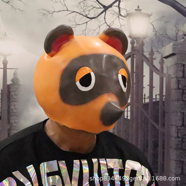Animal bosque máscara Tom Nook mapache máscara sombrero Halloween Cosplay anime juego periférico
