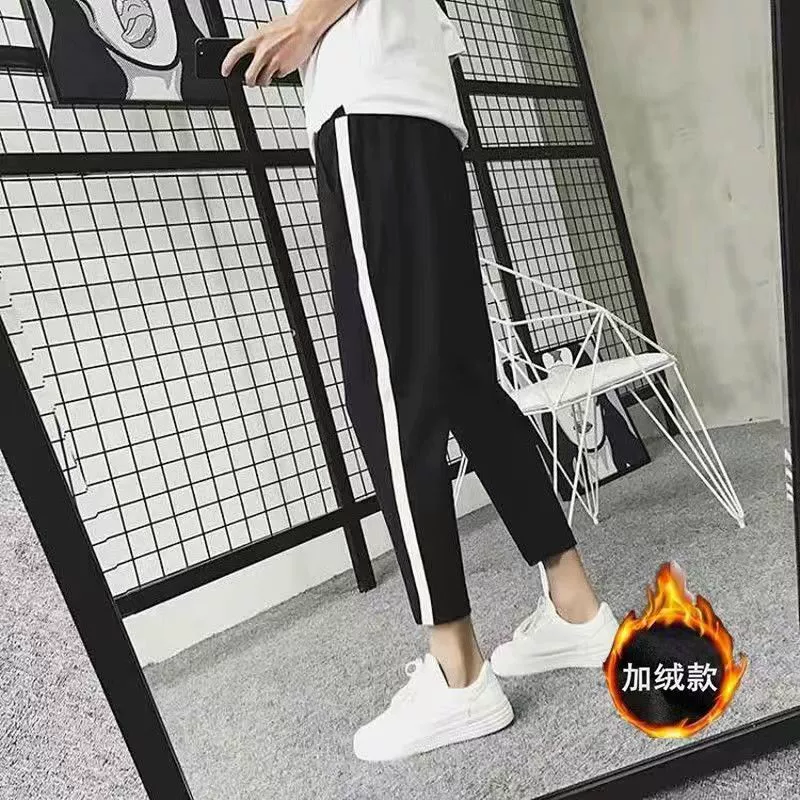 Зимние теплые мужские брюки для отдыха, оверсайз, plus size, корейский стиль