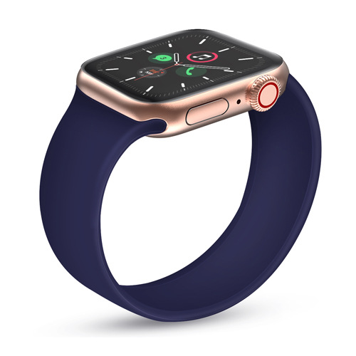 适用苹果Apple watch六代solo loop纯色单圈一体硅胶弹力手表带