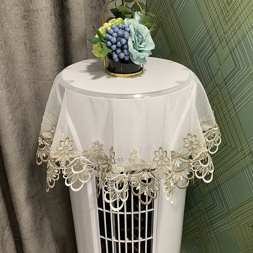 Manufacturer's dropshipping lace fabric round table air conditioner dustproof cloth vertical cylindrical cabinet cover towel simple and modern