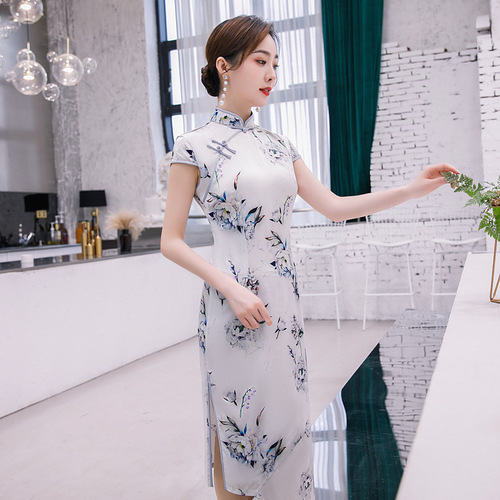 Chinese Dresses Qipao for women robe chinoise cheongsam Long cheongsam skirt sexy cheongsam dress single layer