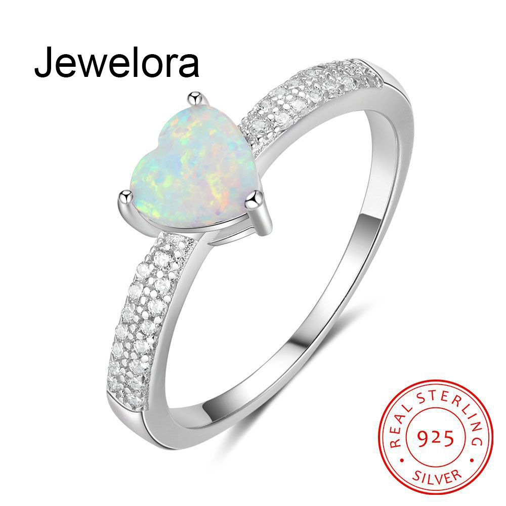 Amoy sources S925 Silver Accessories Diamond lady Ring heart-shaped Opal Ring Bracelets lovers marry Diamond ring