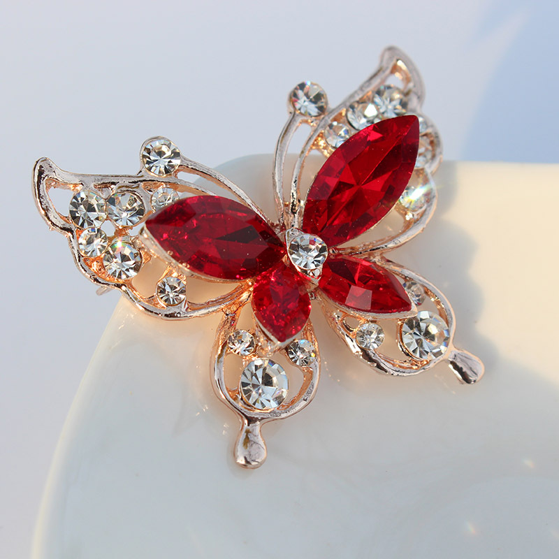 Cartoon butterfly crystal diamond brooch...