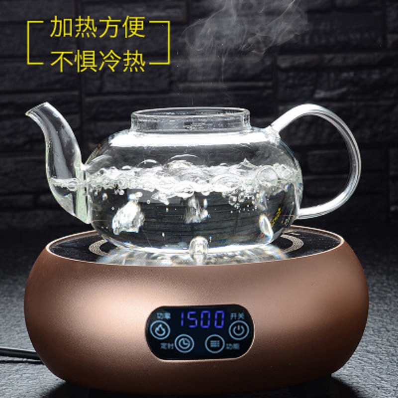 Fábrica al por mayor de vidrio de borosilicato engrosado tetera de té perfumada tetera de filtro de acero inoxidable multi-Especificación de alta temperatura olla resistente