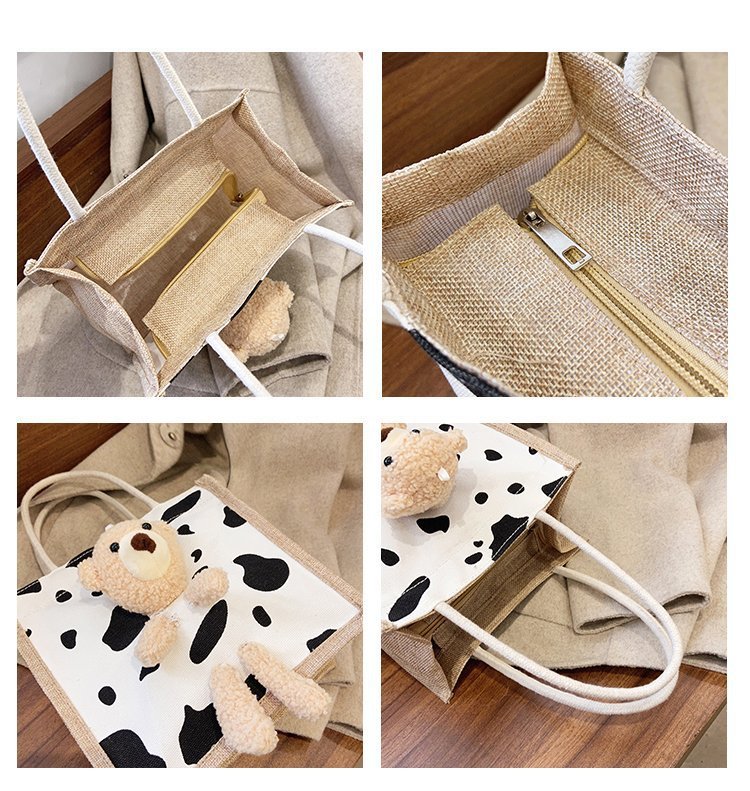Wholesale 2020 new Instagram winter cute bear Japanese women's bags, cartoon student fashion hand-held trendy fabric bags undefined