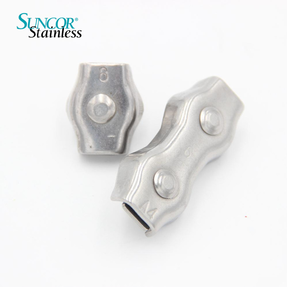 316不锈钢元宝卡头 板式夹头 双夹 装饰夹 钢丝绳夹头