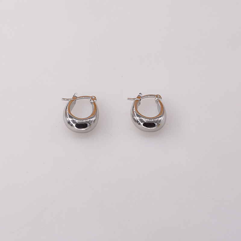 Minimalist Ring Earrings Water Drop Glossy Design Earring Wholesale Nihaojewelry display picture 4