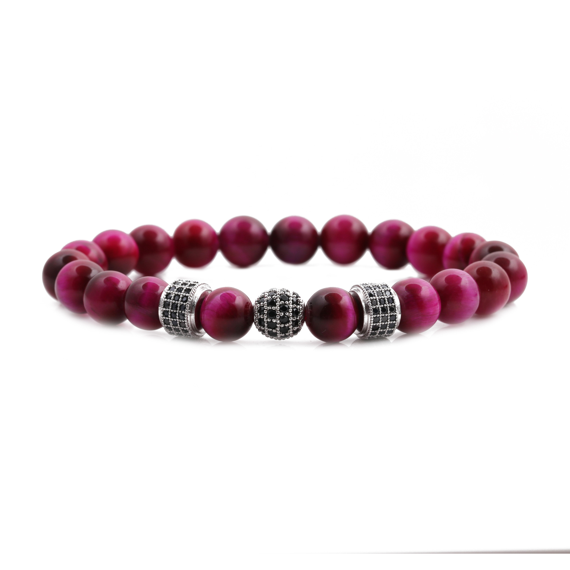 Hot-Selling New Jewelry Tigeru0027s Eye Crown Diamond Ball Wheel Bangle Bracelet Set