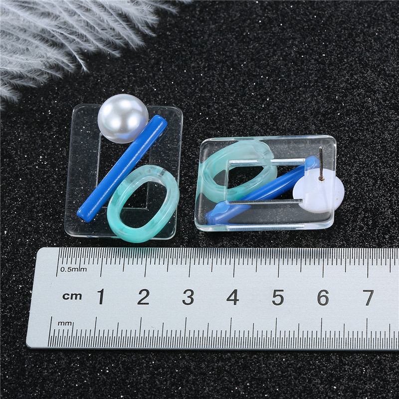 Europäischer Und Amerikanischer Grenz Überschreiten Der Schmuck Geometrische Acryl Ohrringe Korea Dongdaemun All-match-ohrringe Perlen Ohrringe Außenhandel Ohrringe display picture 1