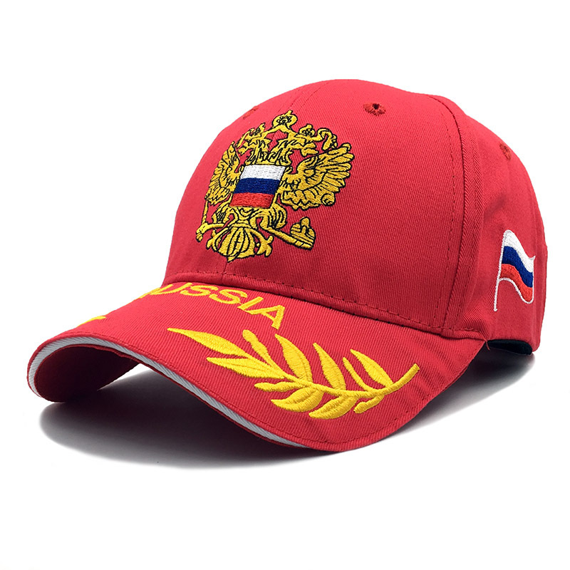 Baseball Cap Russian Flag Gold Embroidered Unisex Leisure Hat_voghion.com