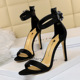 9926-1 European and American sexy high-heeled shoes women's thin heel super high-heeled silk open toe sandals with diamond buckle