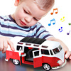 Warrior, bus, alloy car with light music, music car model for boys, new collection, factory direct supply