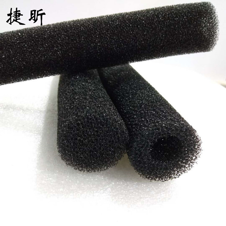 聚氨酯污水油烟过滤棉管 黑色大孔海绵 工业吸油圆柱型棉