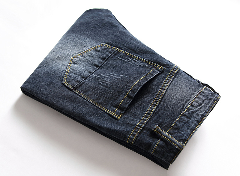 Jeans uomo strappati taglio dritto pantaloni denim casual moda_voghion.com
