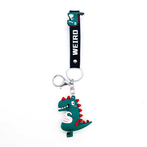 3D cute little dinosaur special-shaped rope keychain doll doll pendant bag pendant toy metal keychain