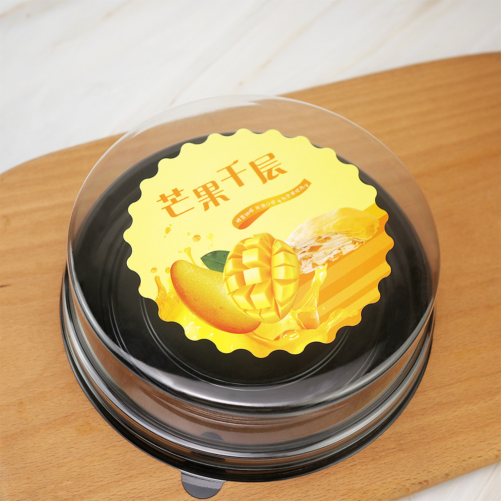 Caja de embalaje de pastel de queso 6 pulgadas redonda de mango de durian caja de plástico lazanina horneado West Point caja de embalaje desechable