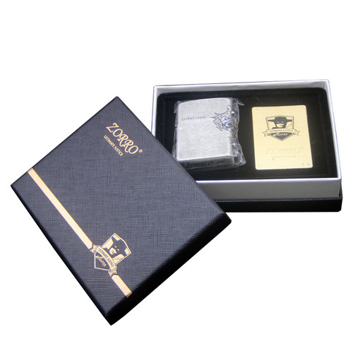 ZORRO/Zorro metal creative kerosene lighter antique antique silver side cross can be engraved and shipped