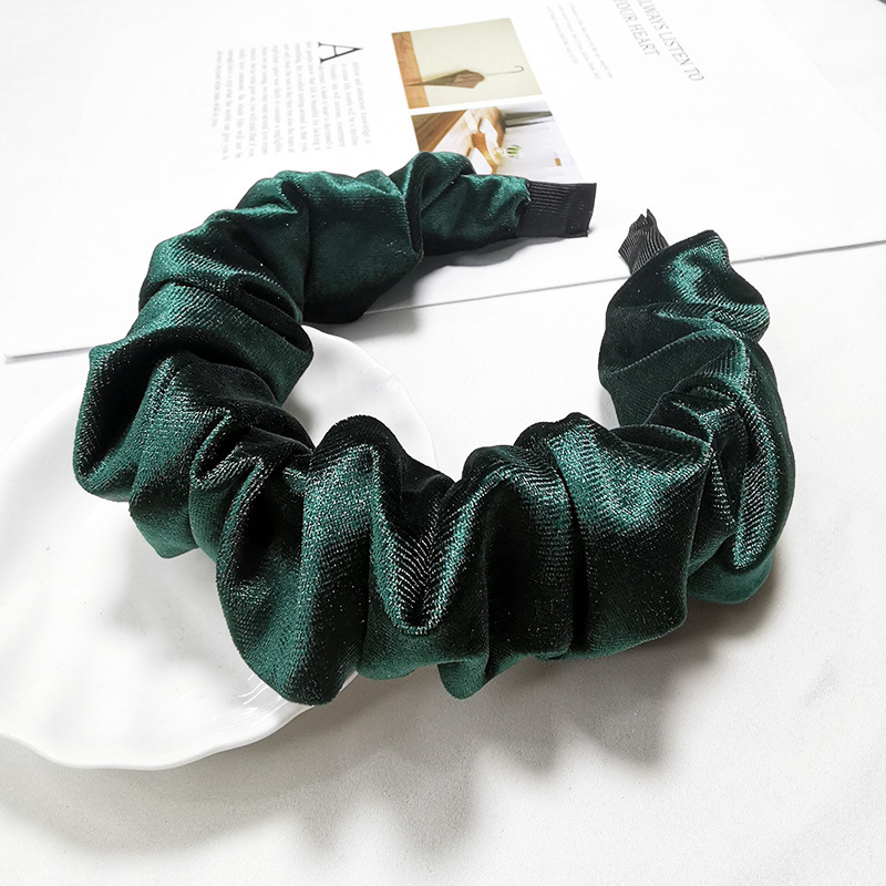 Korean New Style Velvet Solid Color Fold Headband Wholesale Nihaojewelry display picture 6