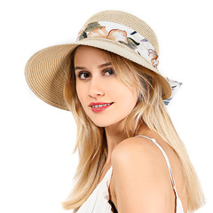Fashion Contrast Color Bow Empty Top Straw Hat display picture 23