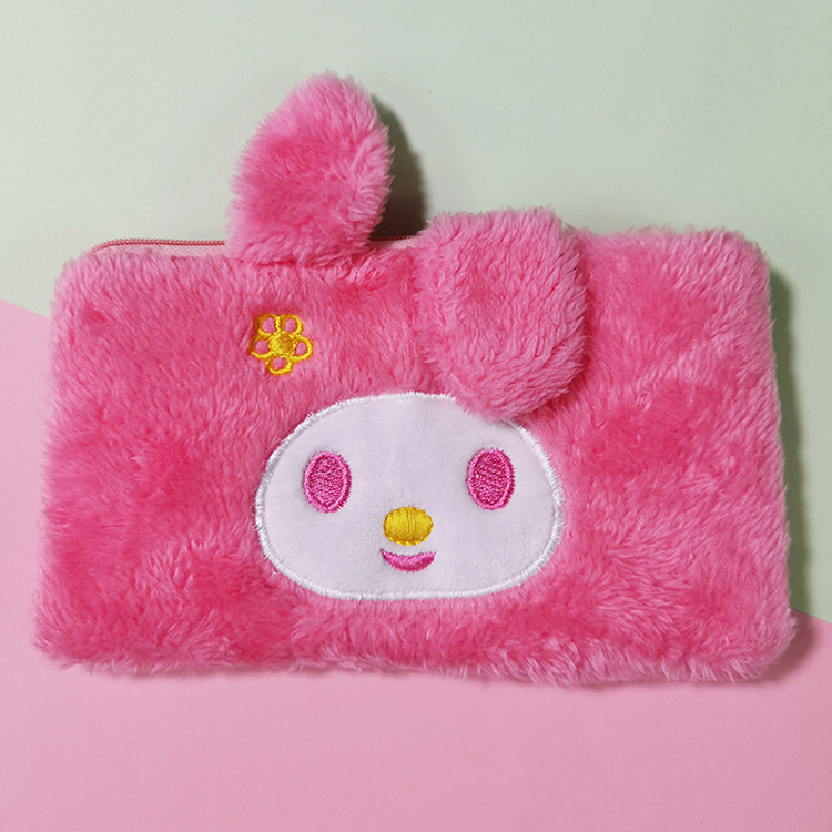 厂家直供毛绒笔袋 创意文具学习文具笔袋 猫咪毛绒学生笔袋
