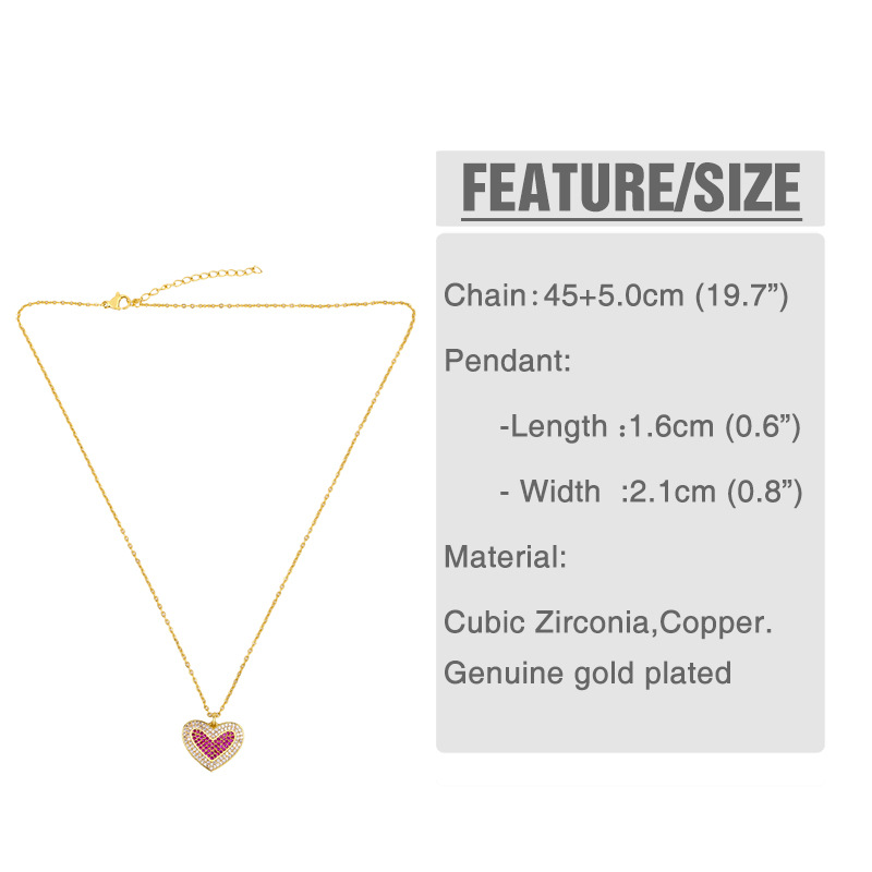 Fashion Zircon Necklace Wholesale Jewelry Love Pendant Necklace Clavicle Chain Valentine's Day Girlfriend Gift display picture 1
