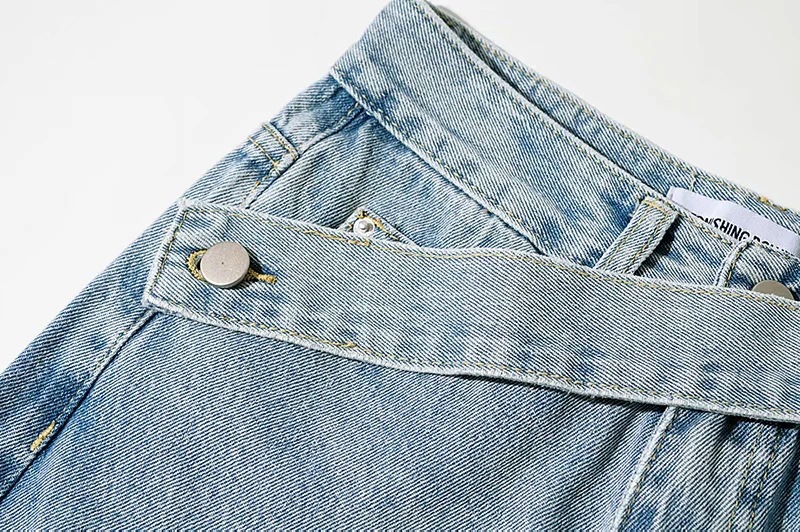Spring, Autumn Season Women's Gender Washed Design Women's Daily Streetwear Solid Color Full Length Washed Jeans Wide Leg Pants