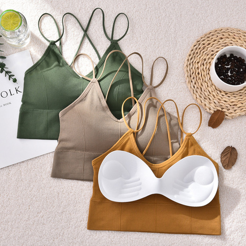 Seamless new beautiful back-wrapped chest tube top, sexy cross-bottoming bra without wires, anti-exposure camisole