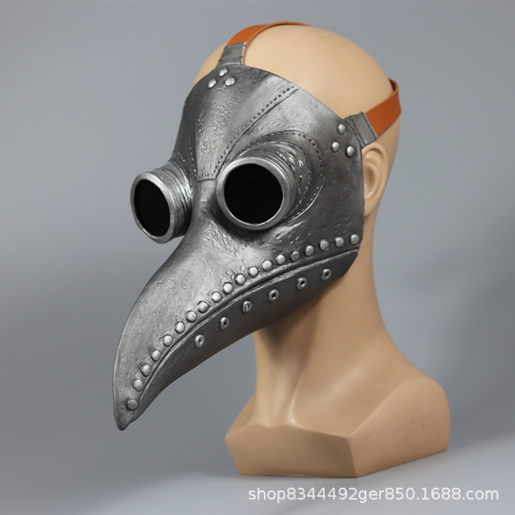 Pájaro boca máscara de cabeza de cuervo plaga médico Steampunk medieval máscara protectora cos largo pájaro boca cabeza cubierta