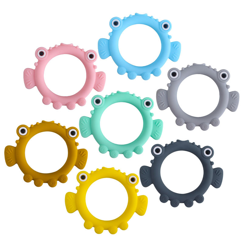 Nuevo pico chupete clip burbuja pescado cabeza grande silicona mordedor bebé silicona molar juguete mordedor chupete cadena