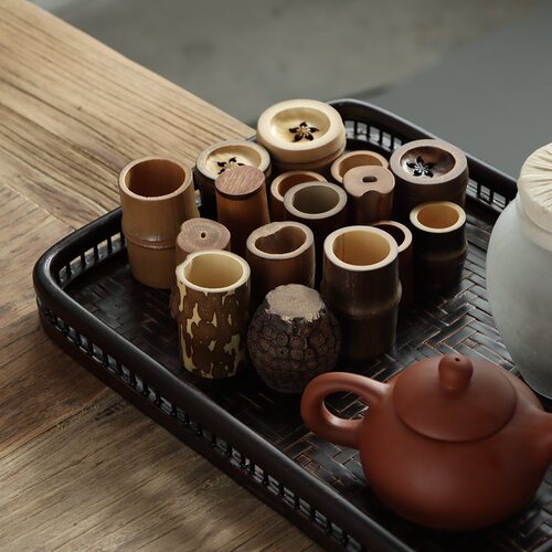 Handmade Bamboo Kung Fu Teapot Lid Holder Bamboo Tea Ceremony Accessories Cup Lid Holder Zhejiang Bamboo Tea Set Factory Direct Sales