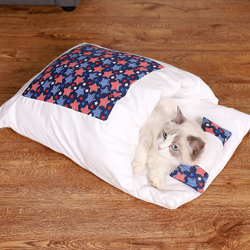Estilo japonés gato nido gato saco de dormir cerrado extraíble y lavable gato cama de invierno cálido mascota nido perro perrera Four Seasons Universal