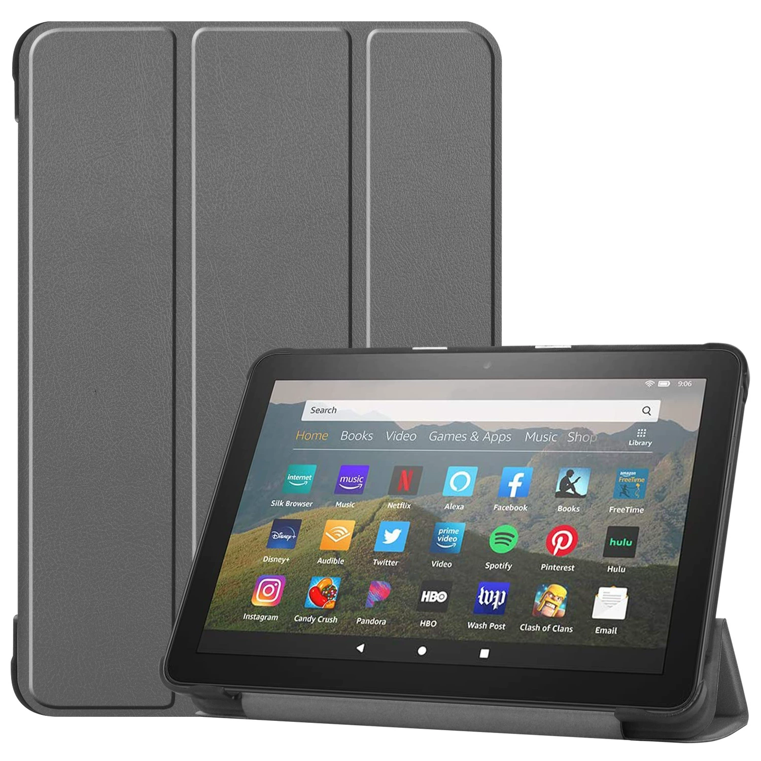 Applicable to 2020 Amazon Kindle Fire HD8 tablet leather case HD8 three -fold protective cover dormant shell