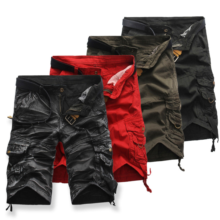 280g Weight Shorts Pants Length Cotton Fabric Type Mid Waist Waist Line Cargo Pants Pants Type Inelastic Elasticity Holiday, Street Occasion Loose Fit Type Solid Color Pattern Summer Season Men's Gender Casual Style Men's Solid Color Casual Loose Men's Bottoms 1