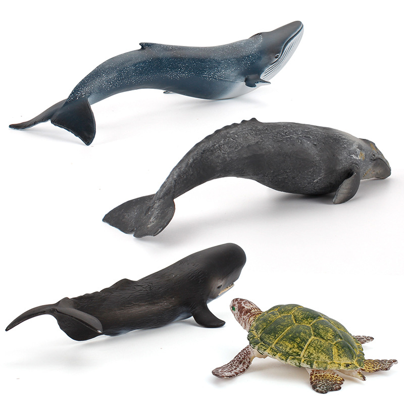Transfronterizo nuevos niños simulación de Vida Marina modelo de juguete tortuga sólida ballena de Esperma Ballena Azul adornos cognitivos