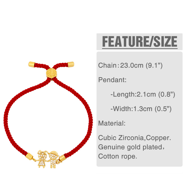 Women's Bracelet Korean Couple Bracelet Boy Girl Diamond Red Rope Bracelet Wholesale Nihaojewelry display picture 1