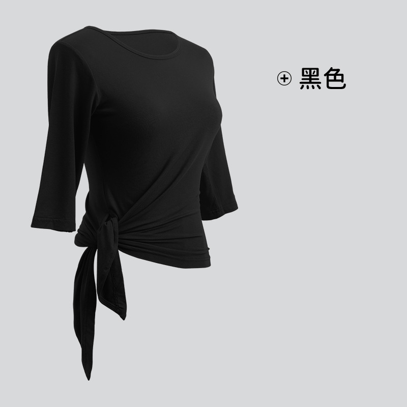 Ropa de práctica de danza moderna ropa de rendimiento de examen de arte corporal de las mujeres ropa de yoga ropa de danza clásica irregular media manga superior