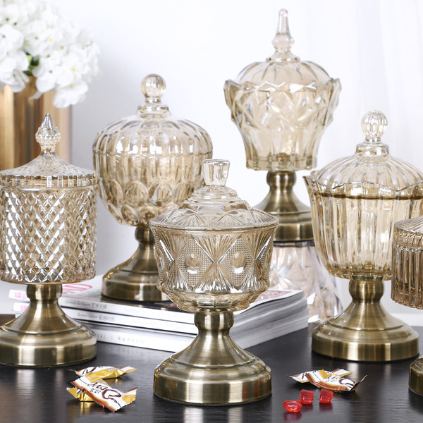 European -style luxury crystal glass sugar tank storage tank candy…