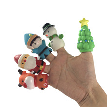 搪胶手指套玩偶 圣诞节手指偶 节日欧美新奇玩具 亚马逊热销玩具