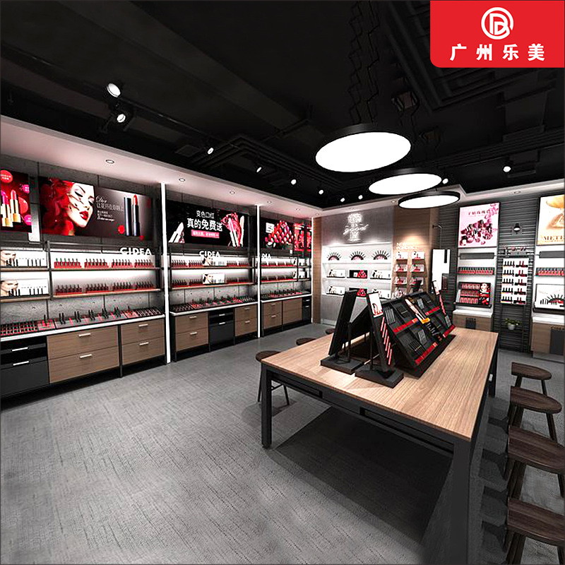 厂家专业定制设计高端彩妆柜品牌化妆品柜木质烤漆中岛柜时尚前柜