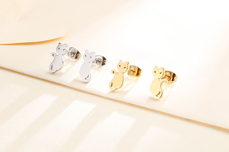 Stall Goods Live Supply Stainless Steel Cute Pet Kitty Necklace Female Fashion Creative Cat Ornament