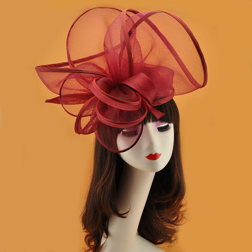 Amazon Mesh Headband European and American Decorations Horse Racing Hat Wedding Headpiece Feather Headband Hair Accessory