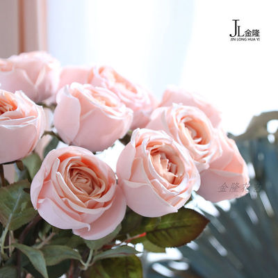 simulation rose Single Wedding celebration decorate travel permit flower arrangement a living room Home Decoration Autumn Silk flower Hand tied bouquet Artificial flower