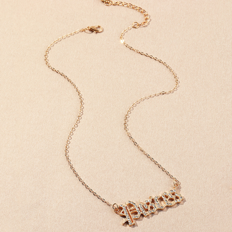 fashion  retro  diamond twelve constellation necklace