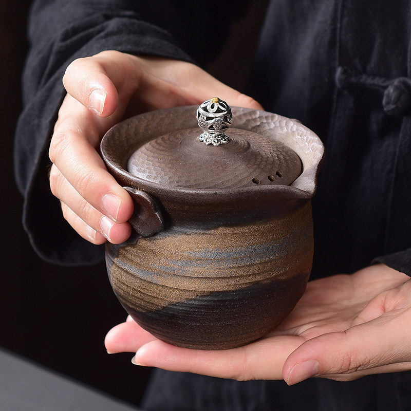 Japanese-style Handmade Stoneware Bowl Ceramic Single Big Three Bowl Household Tea Bowl Hand-held Pot Tea Maker Japanese-style Handmade Stoneware Bowl Ceramic Single Big Three Bowl Household Tea Bowl Hand-held Pot Tea Maker