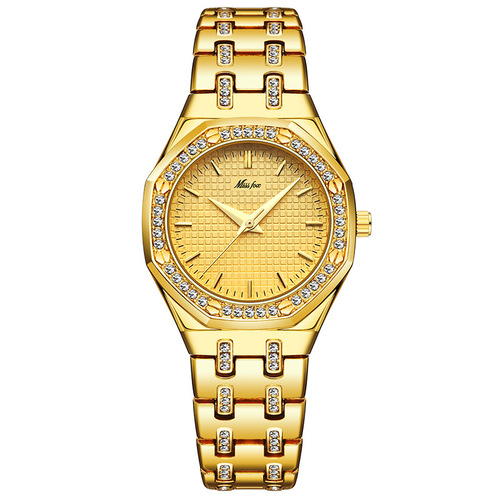 MISSFOX watch new fashion ins niche trend Korean version gold diamond waterproof quartz women's watch