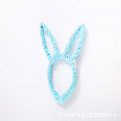 厂家批发发光花环头饰新款14灯毛绒闪光发箍头扣女郎头饰卖萌发饰